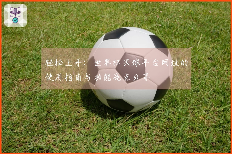 轻松上手：世界杯买球平台网址的使用指南与功能亮点分享